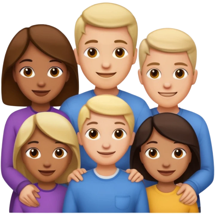 A line of 5 people standing one behind the other emoji