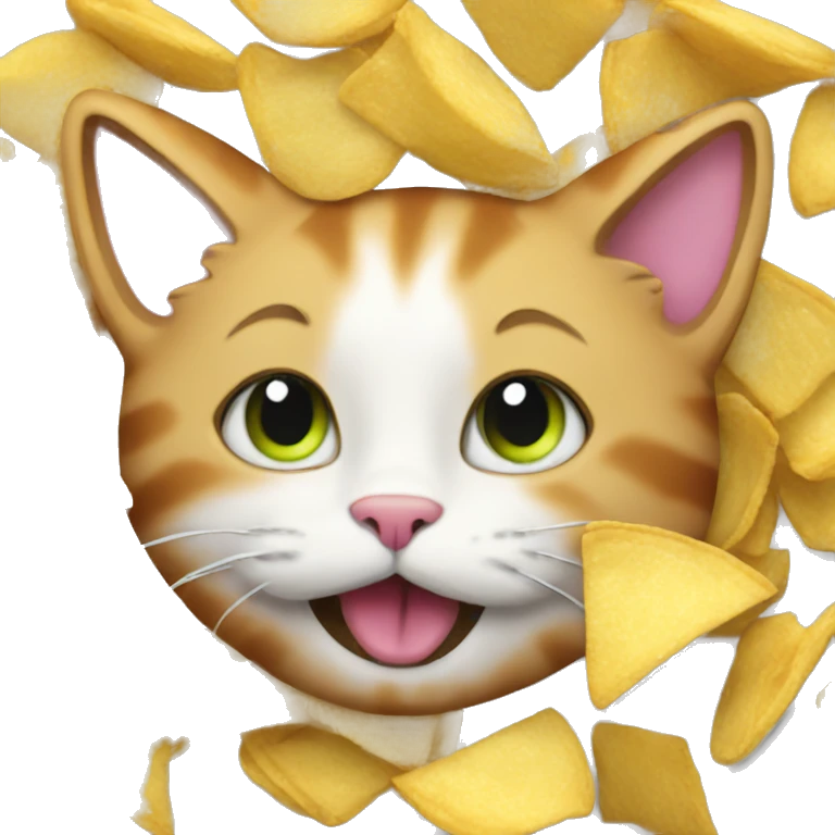 Cat eating chips  emoji