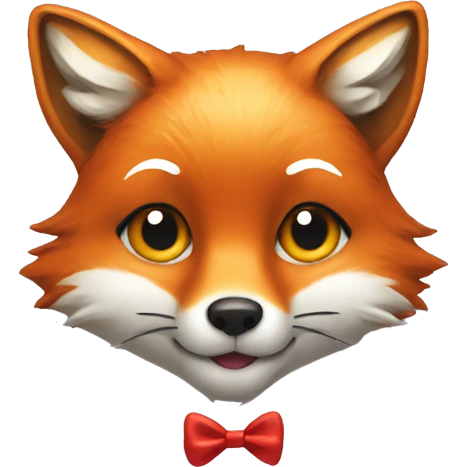 Fox with a red bow  emoji