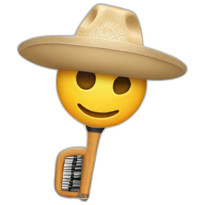 Un micrófono con sombrero blanco  emoji