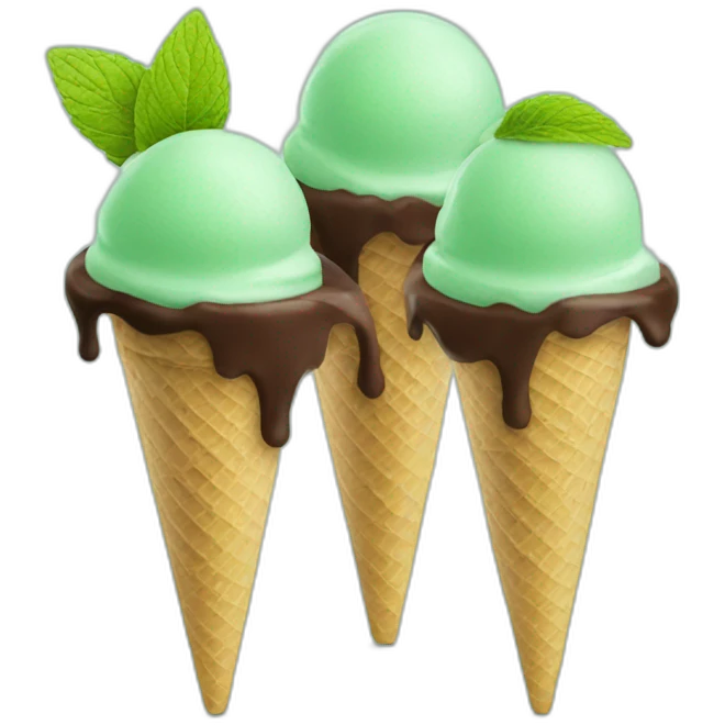 Mint chocolate triple ice cream  emoji