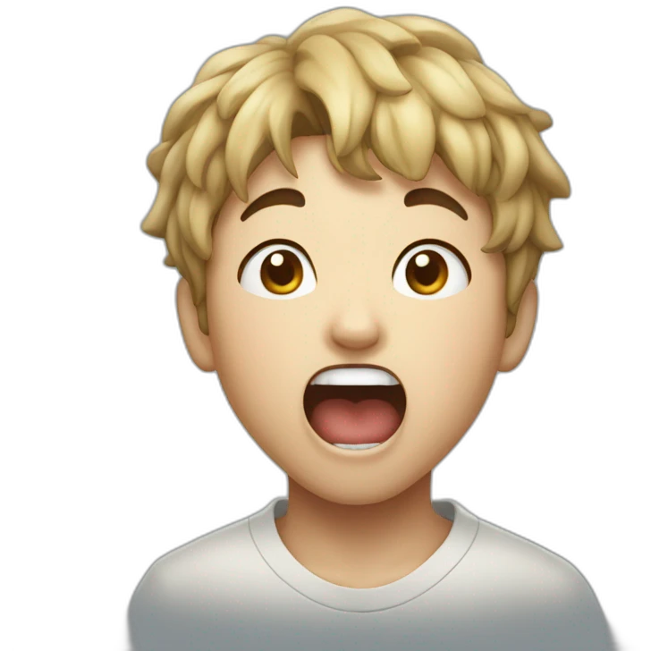 Korean boy screaming OTTAKU emoji