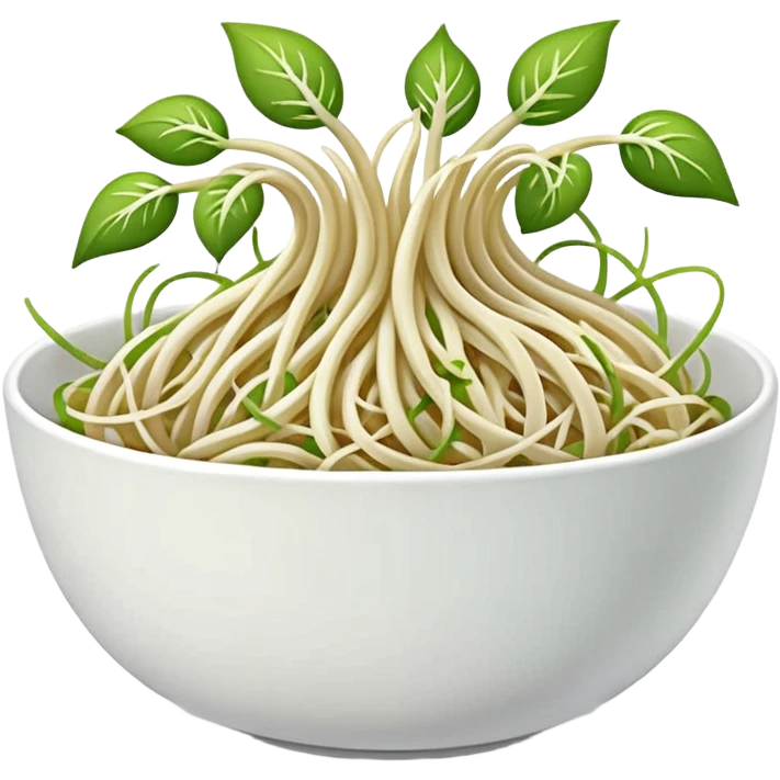Bean sprouts in bowl not standing emoji