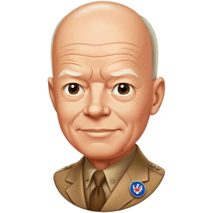 Eisenhower with his famous 'I Like Ike' campaign button and friendly expression emoji