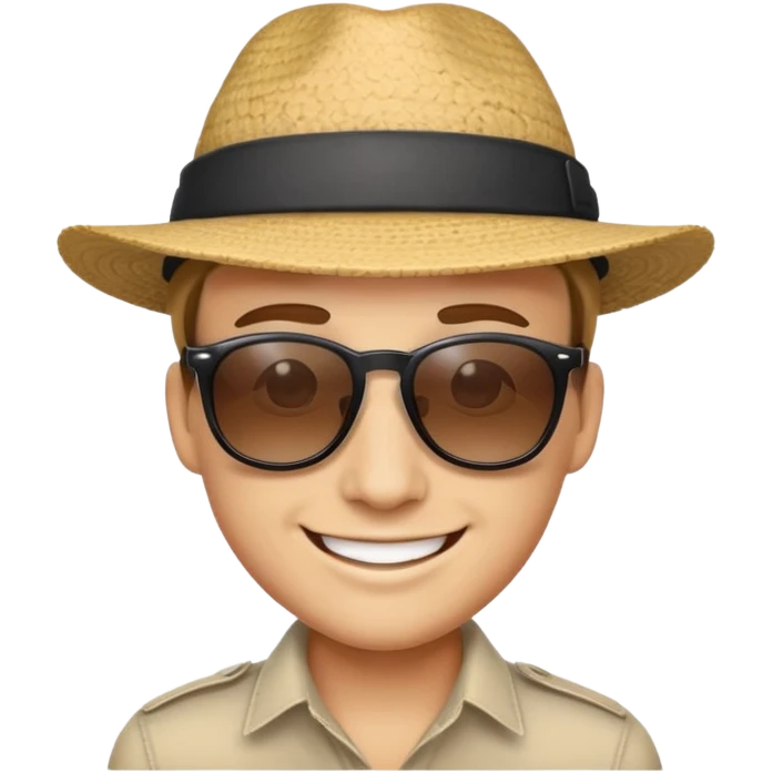 Emoji sourire , chapeau , lunettes de soleil  emoji