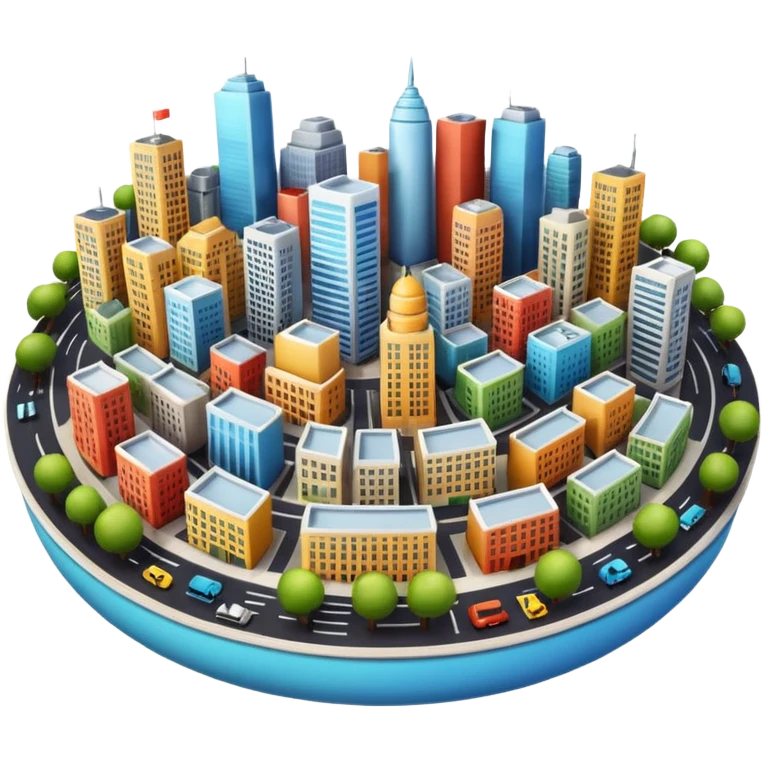 round emoji of a realistic city emoji