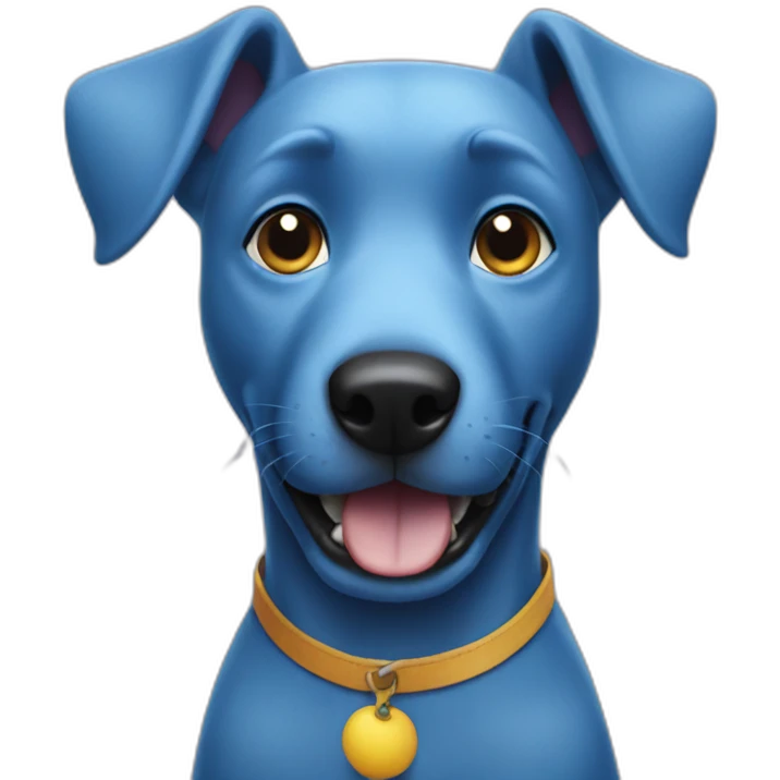 Blue dog celebrates party emoji