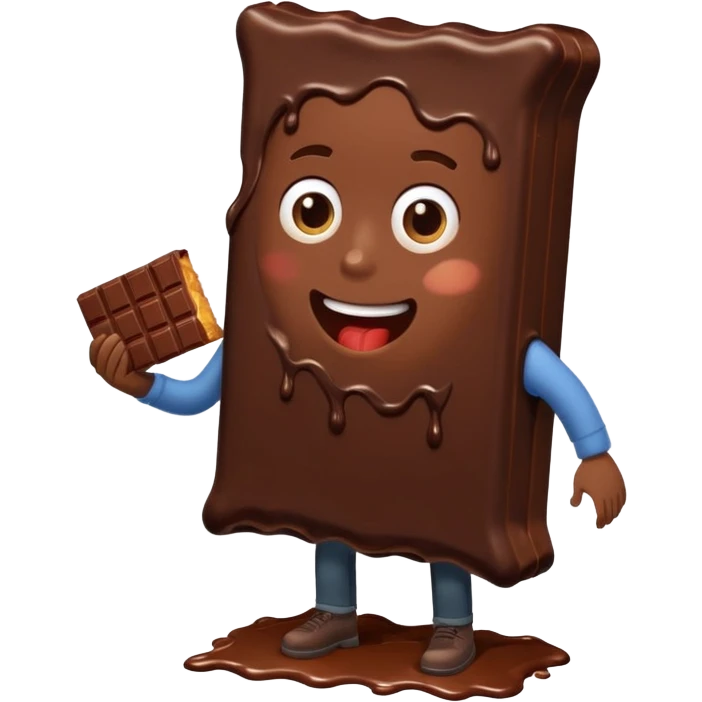 a man getting eaten by a chocolate bar emoji