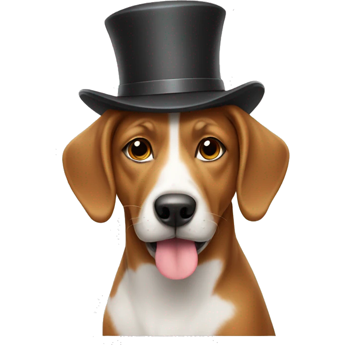 a dog with a hat emoji