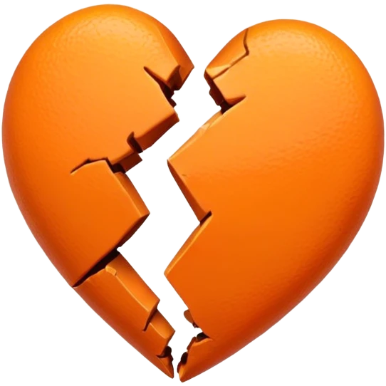 Orange broken heart emoji