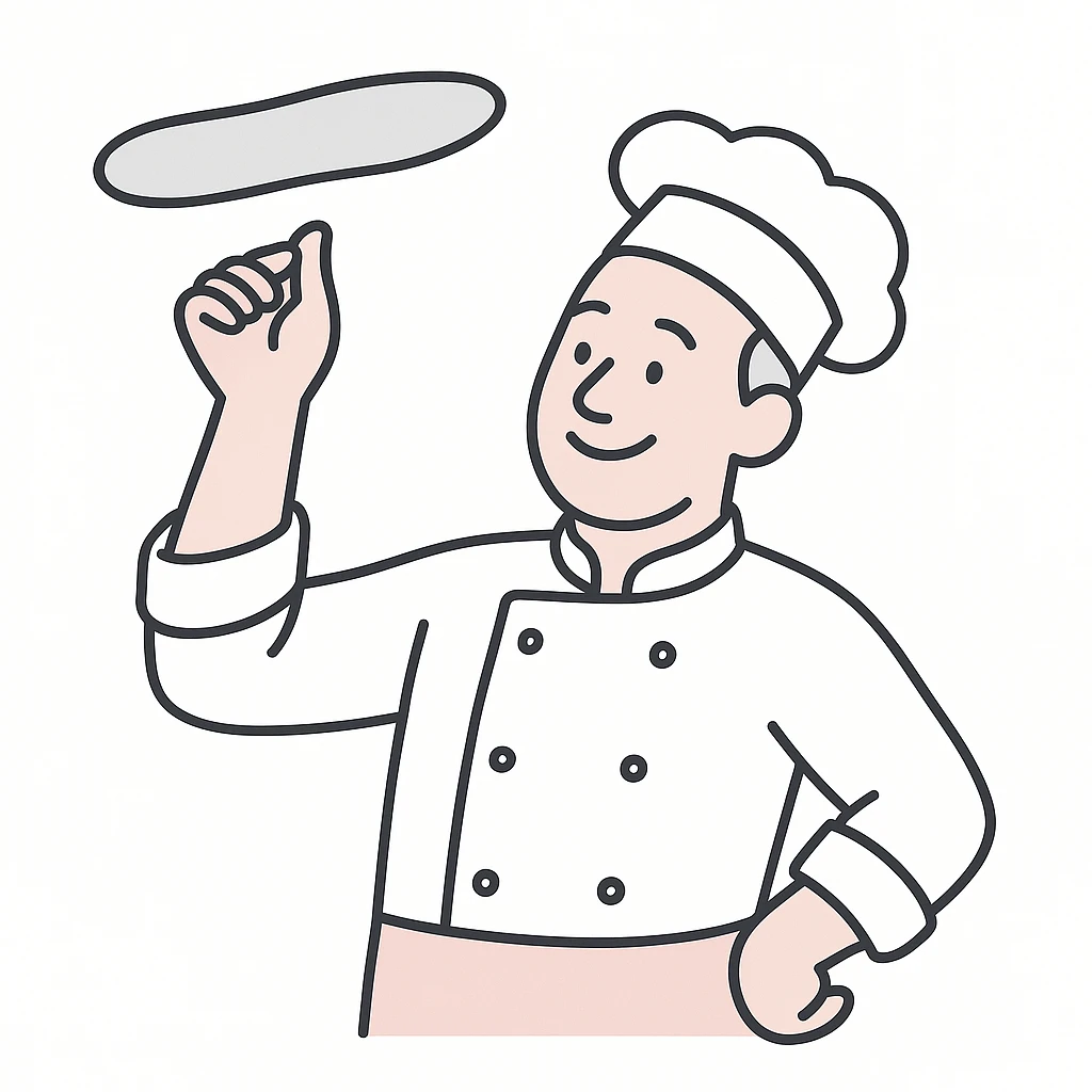 smiling Italian chef spinning pizza dough emoji