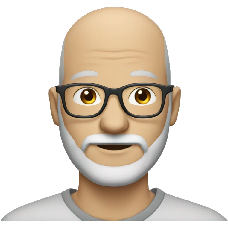 bald guy with blue eyes glasses and a grey beard emoji