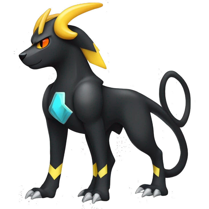 Cool Edgy Houndoom-Luxray Fakémon Digimon with Edgy markings, full body, outlined emoji