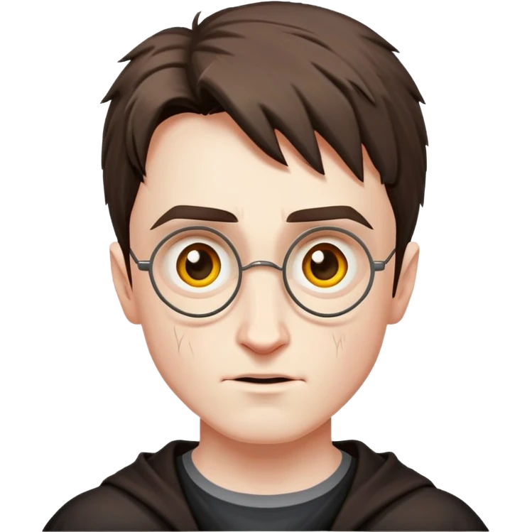 Harry Potter, in the middle of the forehead appear a Lightning-shaped scar  emoji