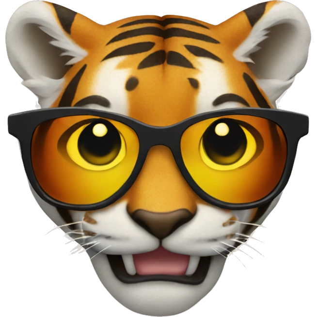 Surfing tiger sunglasses  emoji