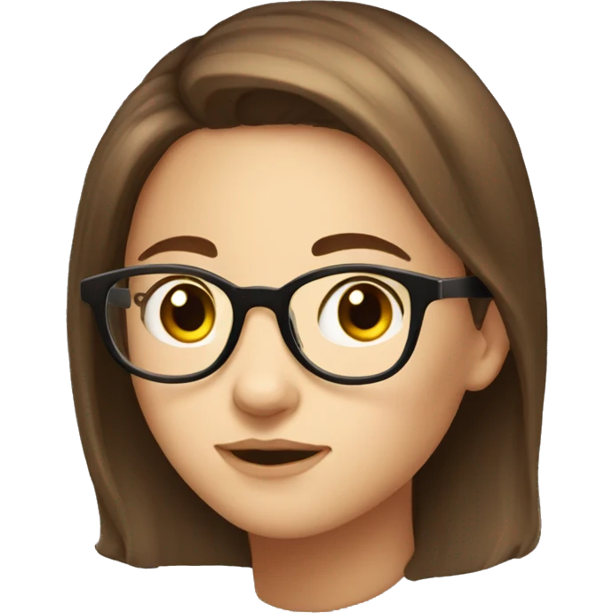 glasses brown hair cute girl emoji