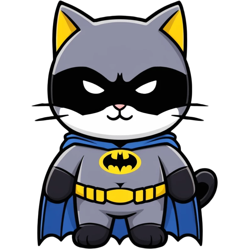 cat dressed as batman emoji