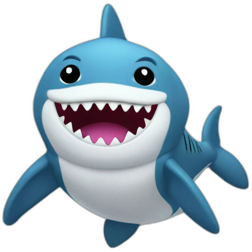fluffy plush shark soft stuffed animal showing its belly emoji