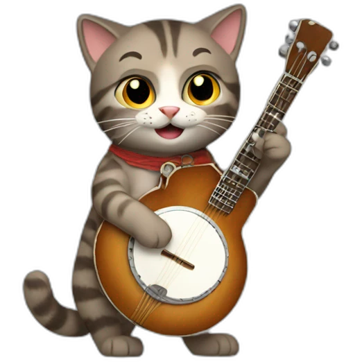 Cat playing banjo emoji