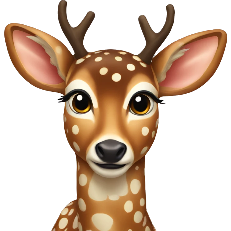 spotted deer with a bow on  emoji
