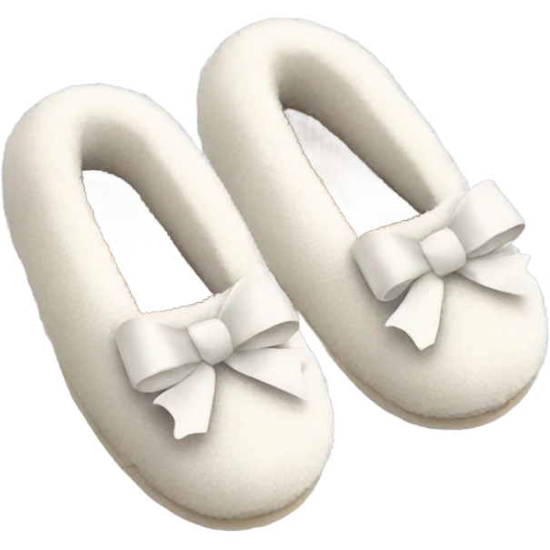 cozy slippers with white bows emoji