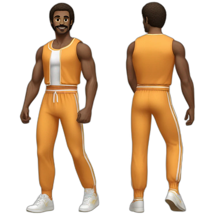 Classic 70s workout clothes for men emoji