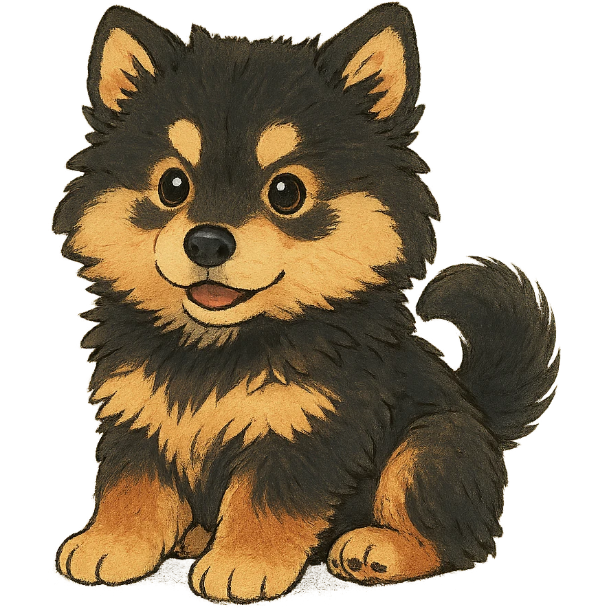 cute finnish lapphund puppy emoji