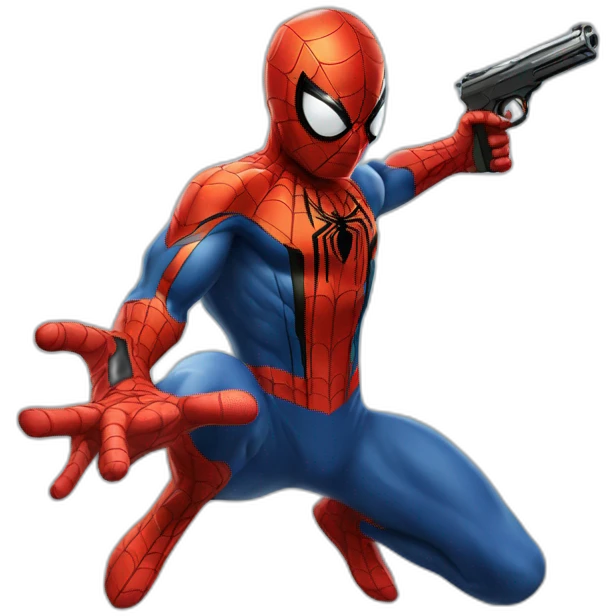 spider man avec un pistolet emoji