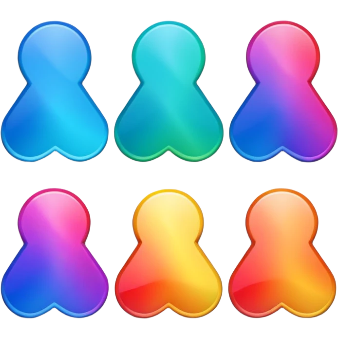 Davinci resolve "Power grades" shape, glossy iconm (rainbow colors) emoji