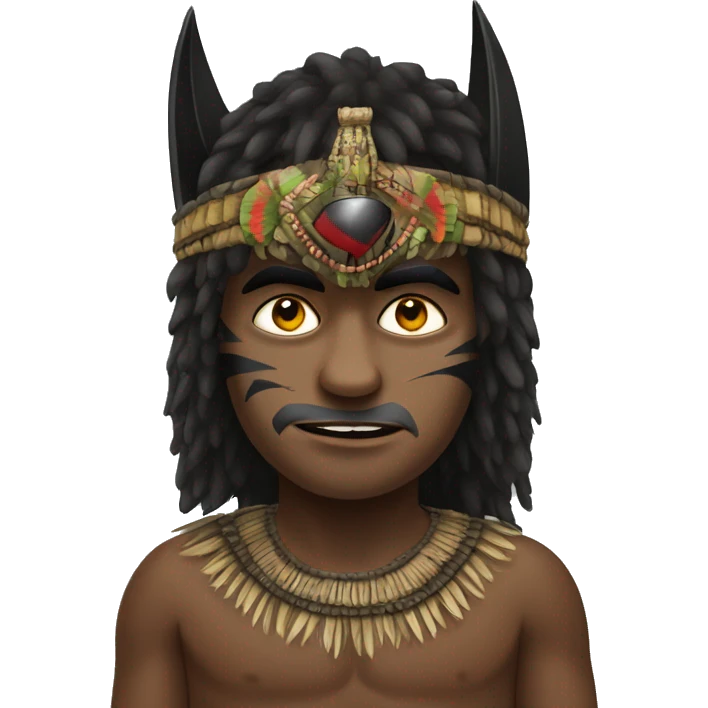 Batman but headdress of papua new guinea emoji