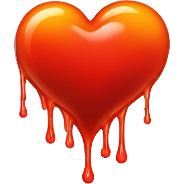bleeding red heart glowing red-orange emoji