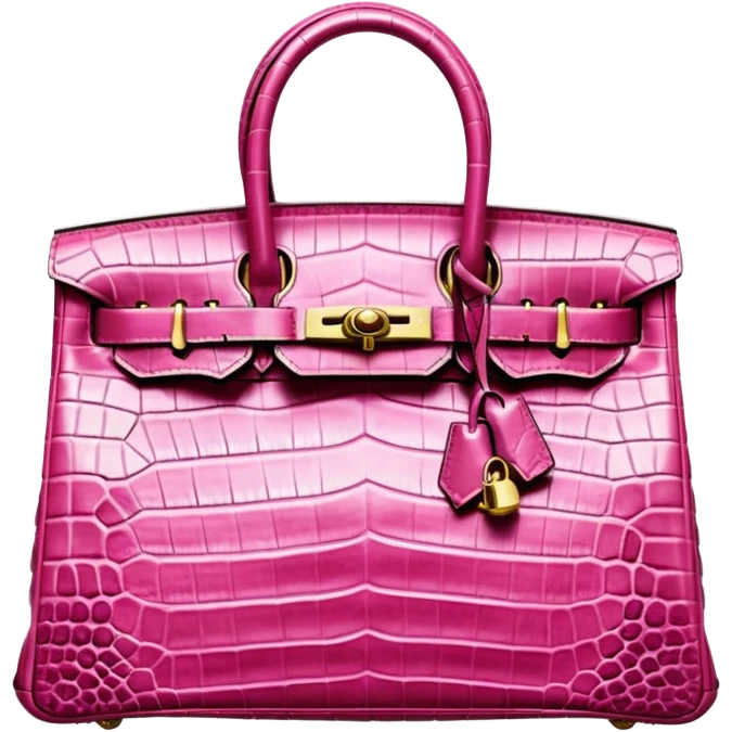 Birkin bag pink crocodile emoji