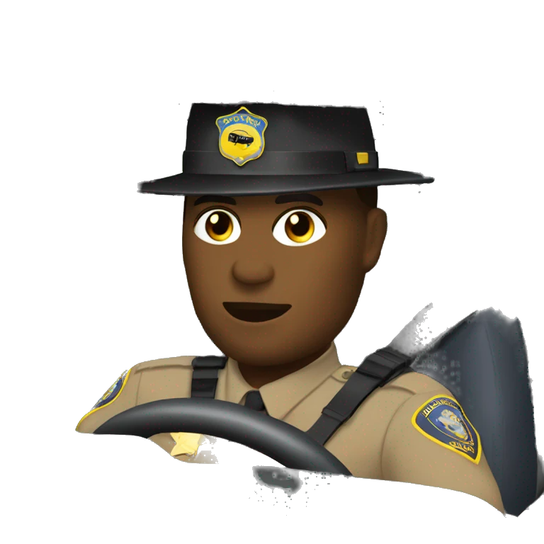 State trooper driving car emoji