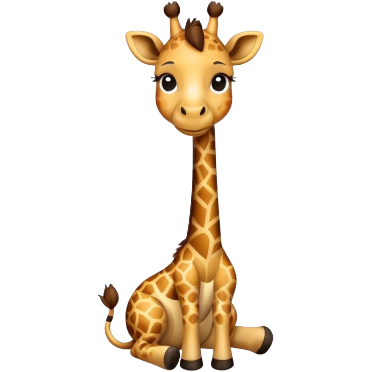 Cute giraffe with a bow sitting down emoji