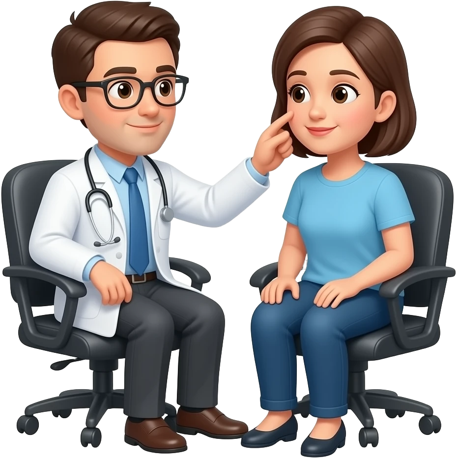 white doctors office chair patients sit in the room to examine face emoji