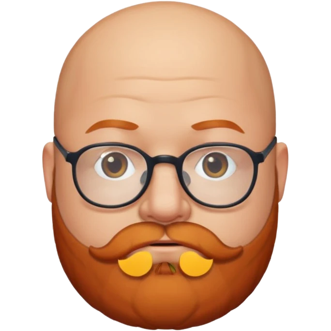 Bald fat man With ginger beard wearing glasses emoji