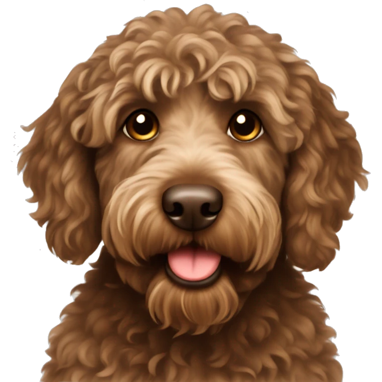 Brown labradoodle emoji