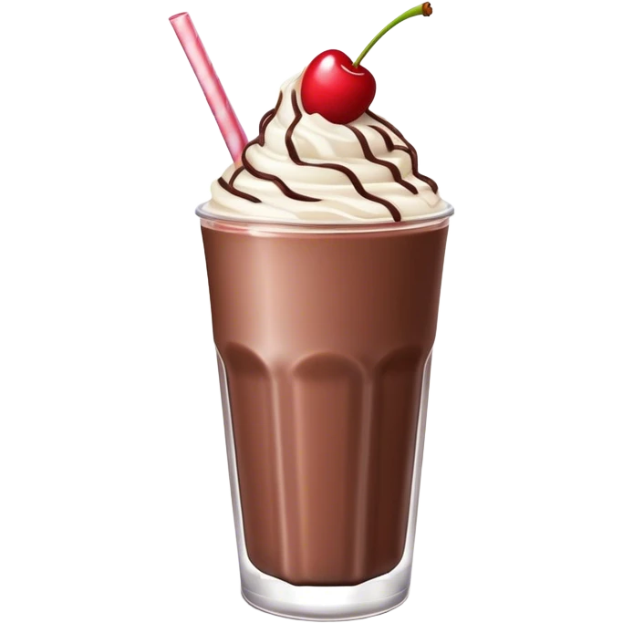 Chocolate milkshake with a cherry on top emoji