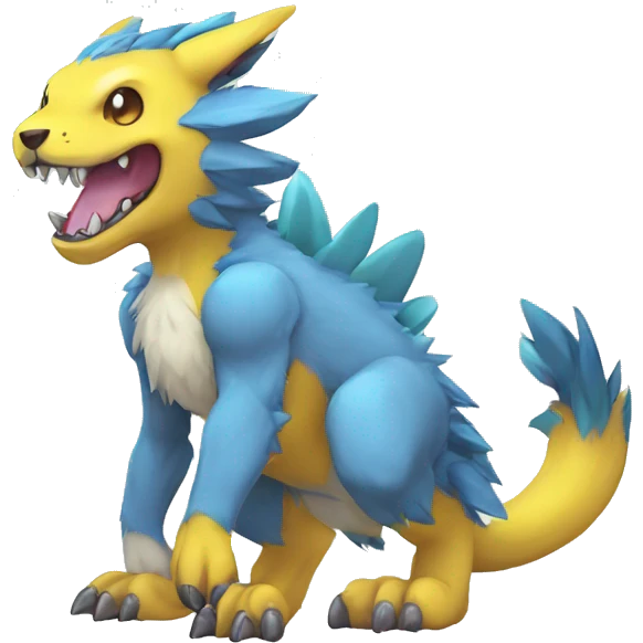 Kawaii cool Digimon-Fakemon-animal full body emoji