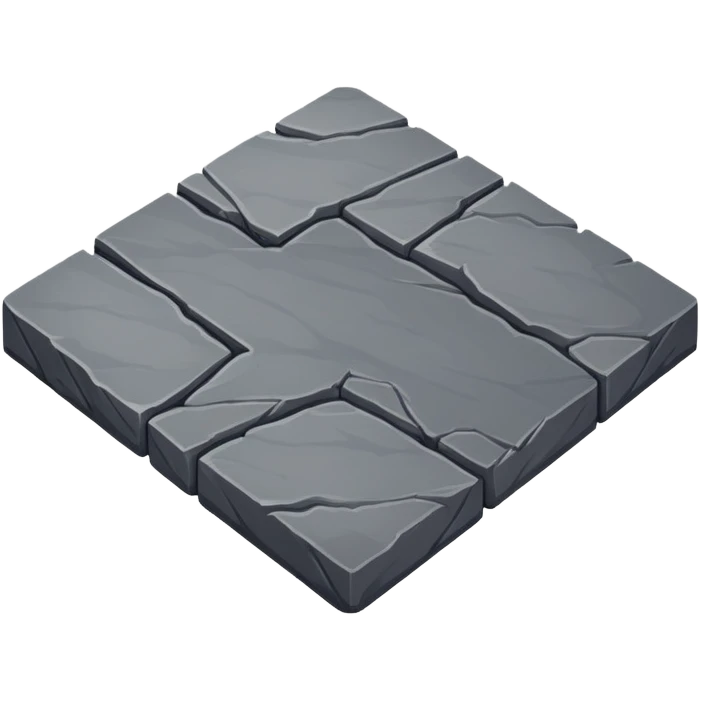 generate realistic detailed stone patform isometric view dark color emoji