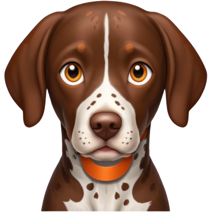 orange spotted face and back german short haired pointer emoji