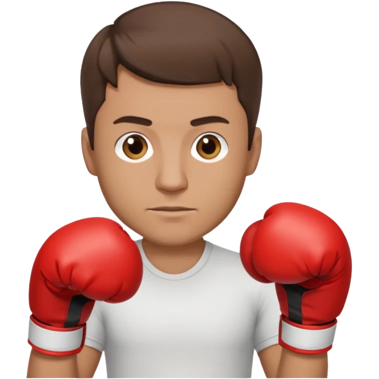 Rapaz de 39 anos ,cabelo castanho médio ,olhos castanho claro , cabelo corte malet, com uma luva de box na mão emoji