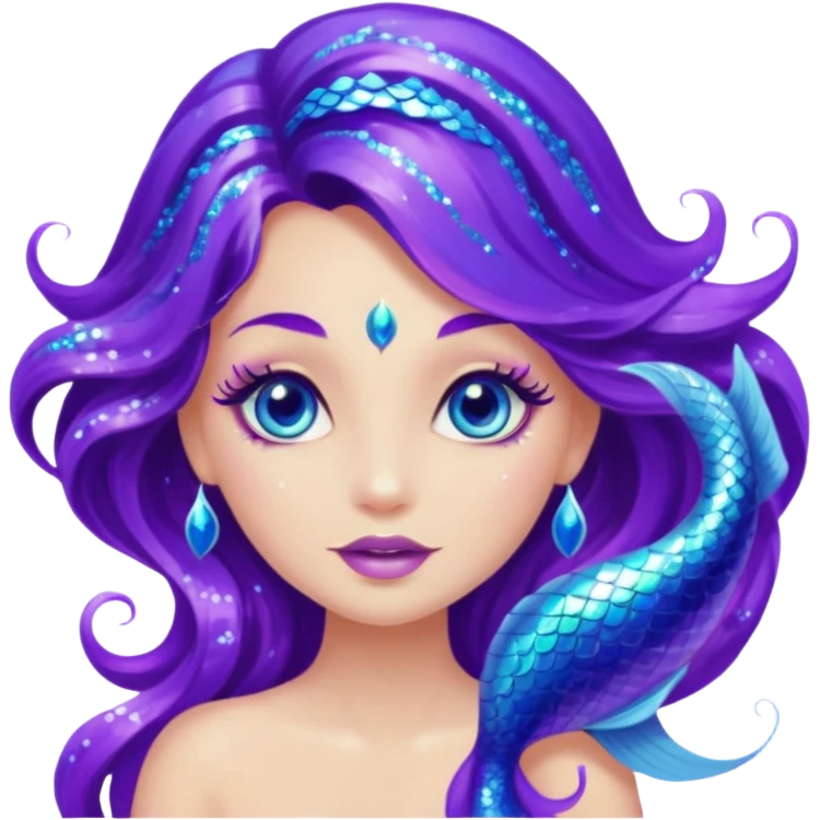glitter purple mermiad emoji