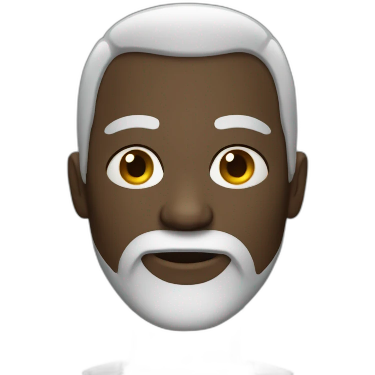 Dark man with short white beard emoji