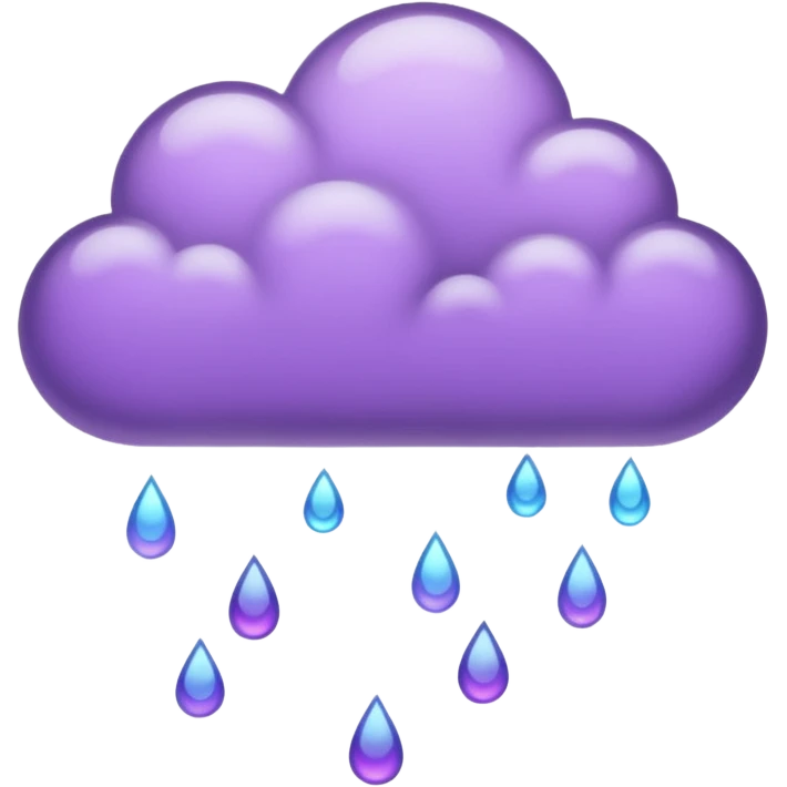 Purple Rain dancing down from cloud emoji