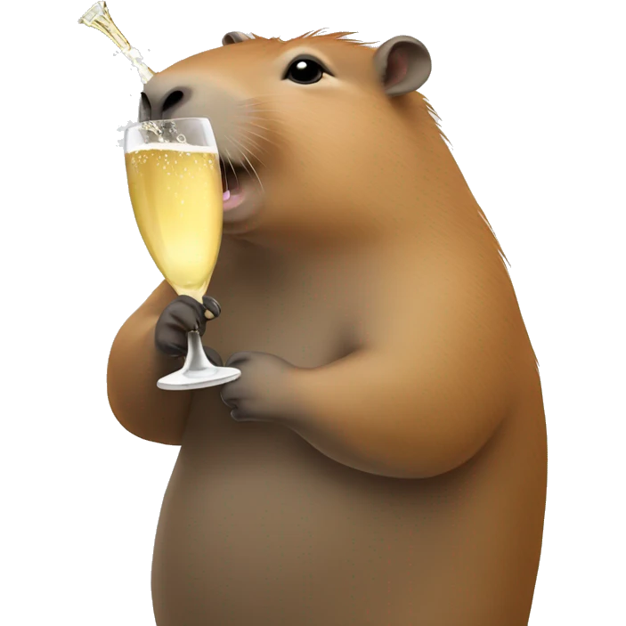Capybara drinking champagne  emoji