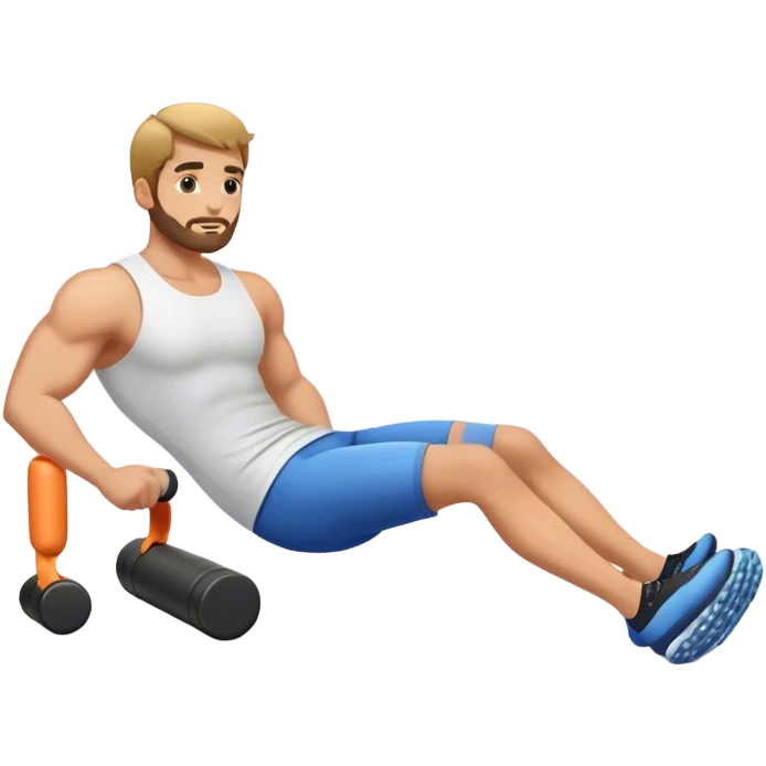 man using foam-roller emoji