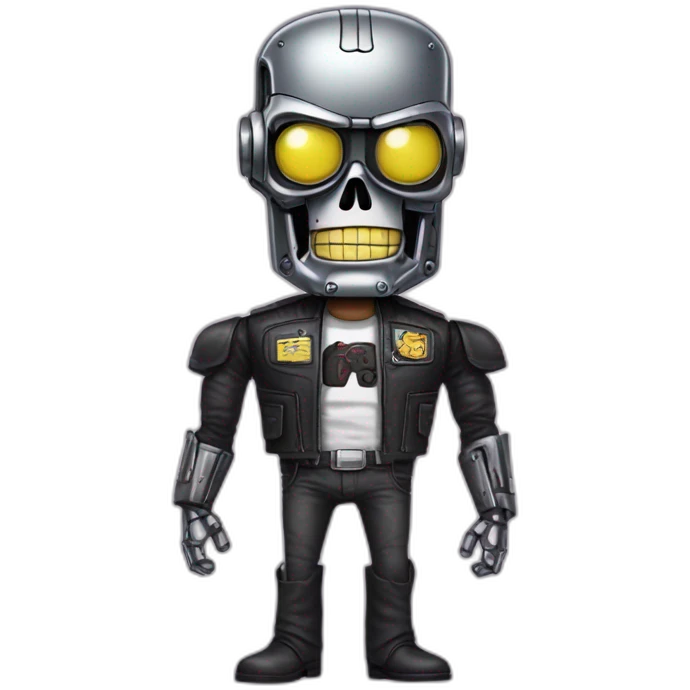 The terminator in a SpongeBob SquarePants costume emoji