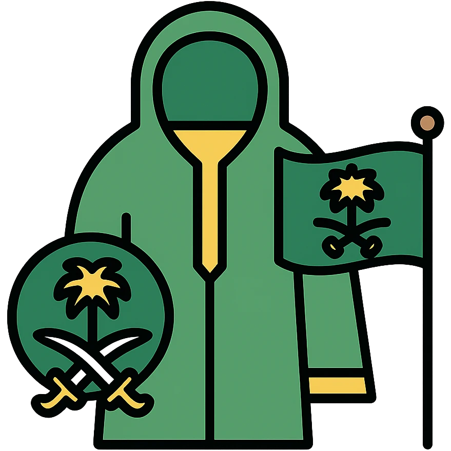 icon representing Saudi culture with traditional elements in modern color outline style emoji