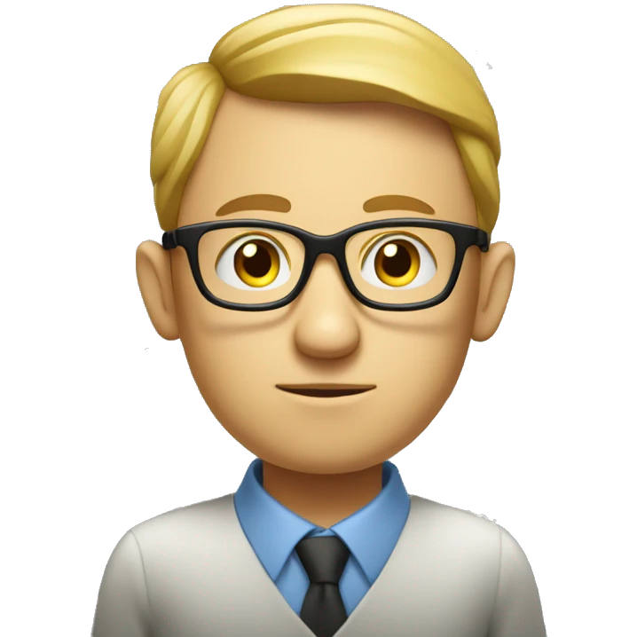 a white guy with glasses, looking studious, with math around him emoji